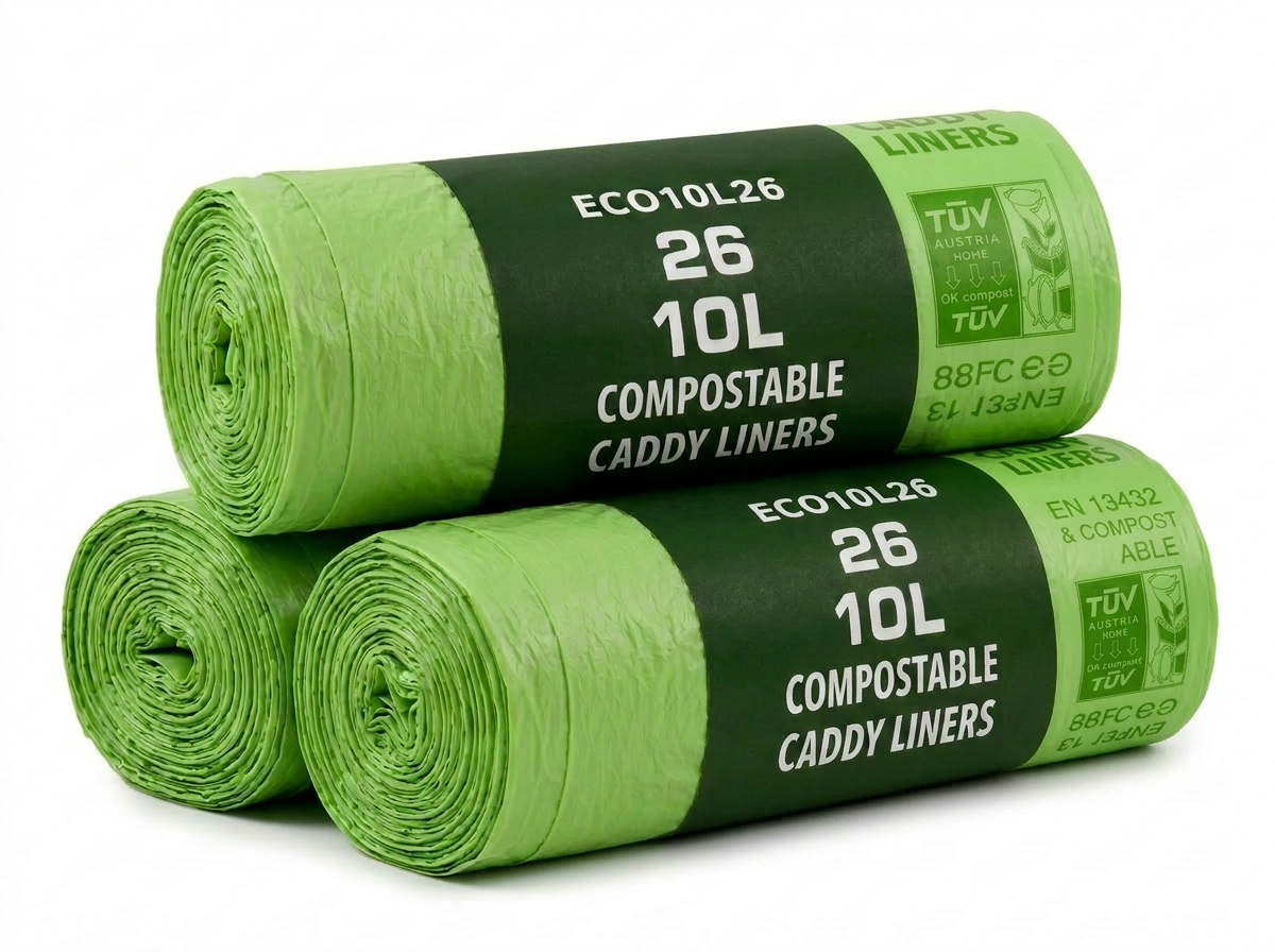 26 x ECO360 100% Compostable Corn Starch Caddy Liners 450 x 450mm 10L