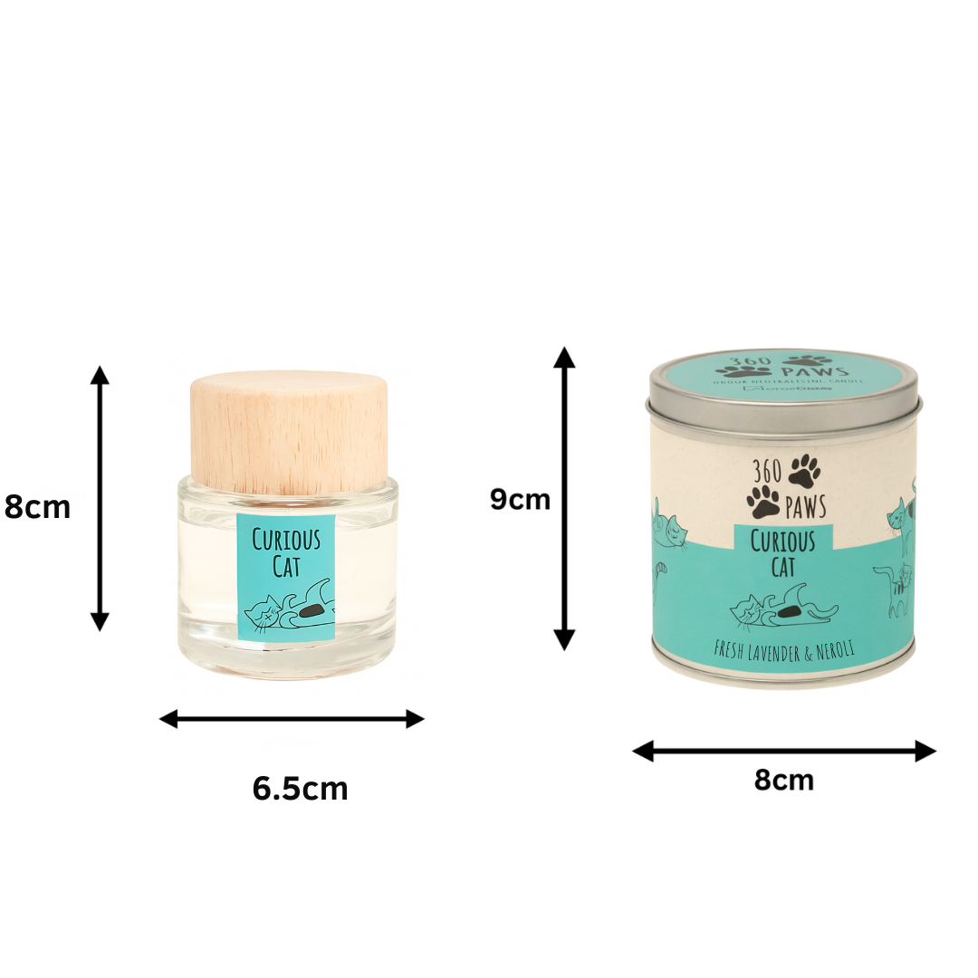 Curious Cat Odour Neutralising Candle & Diffuser 360 Paws