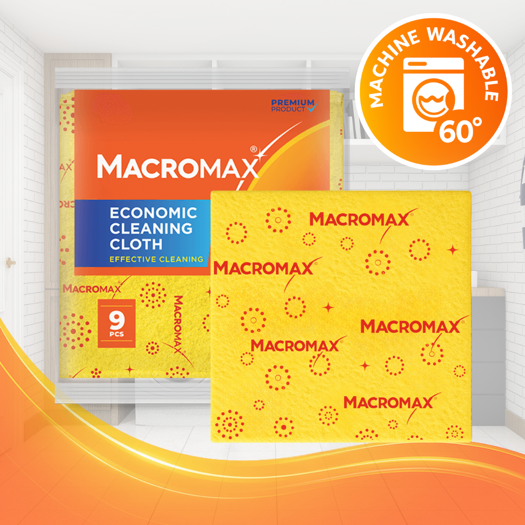MACROMAX Economic Cleaning Cloth – 9 Pack | Super Absorbent & Lint-Free