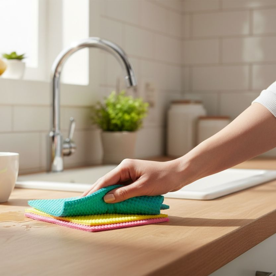 MACROMAX Ultra Sponge Cloth – 3 Pack | Super Absorbent, Biodegradable, Instant-Drying Cleaning Cloths