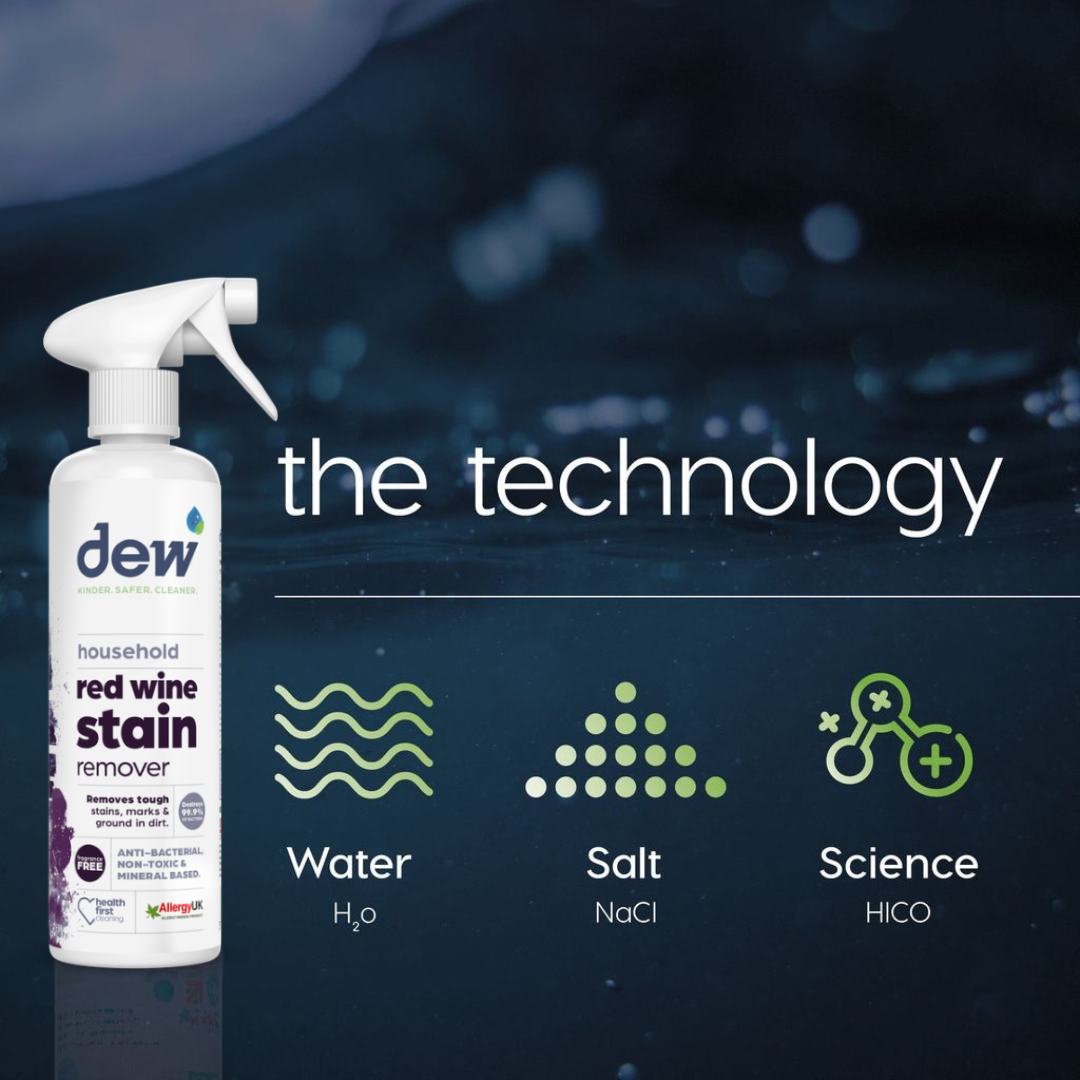 Dew Household Red Wine Stain Remover – Non-Toxic & Allergy UK Certified | Refillable