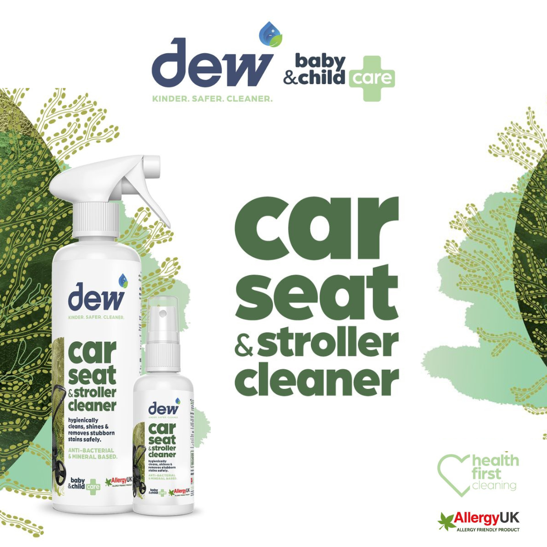 Dew Car Seat & Stroller Cleaner –Safer Cleaning, Mineral Formula | Refillable