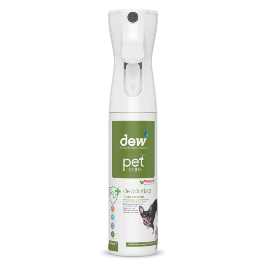 Dew Pet Deodoriser – 100% Mineral Hypoallergenic Anti-Bac Properties, Stops Smell, Fragrance-Free | Refillable