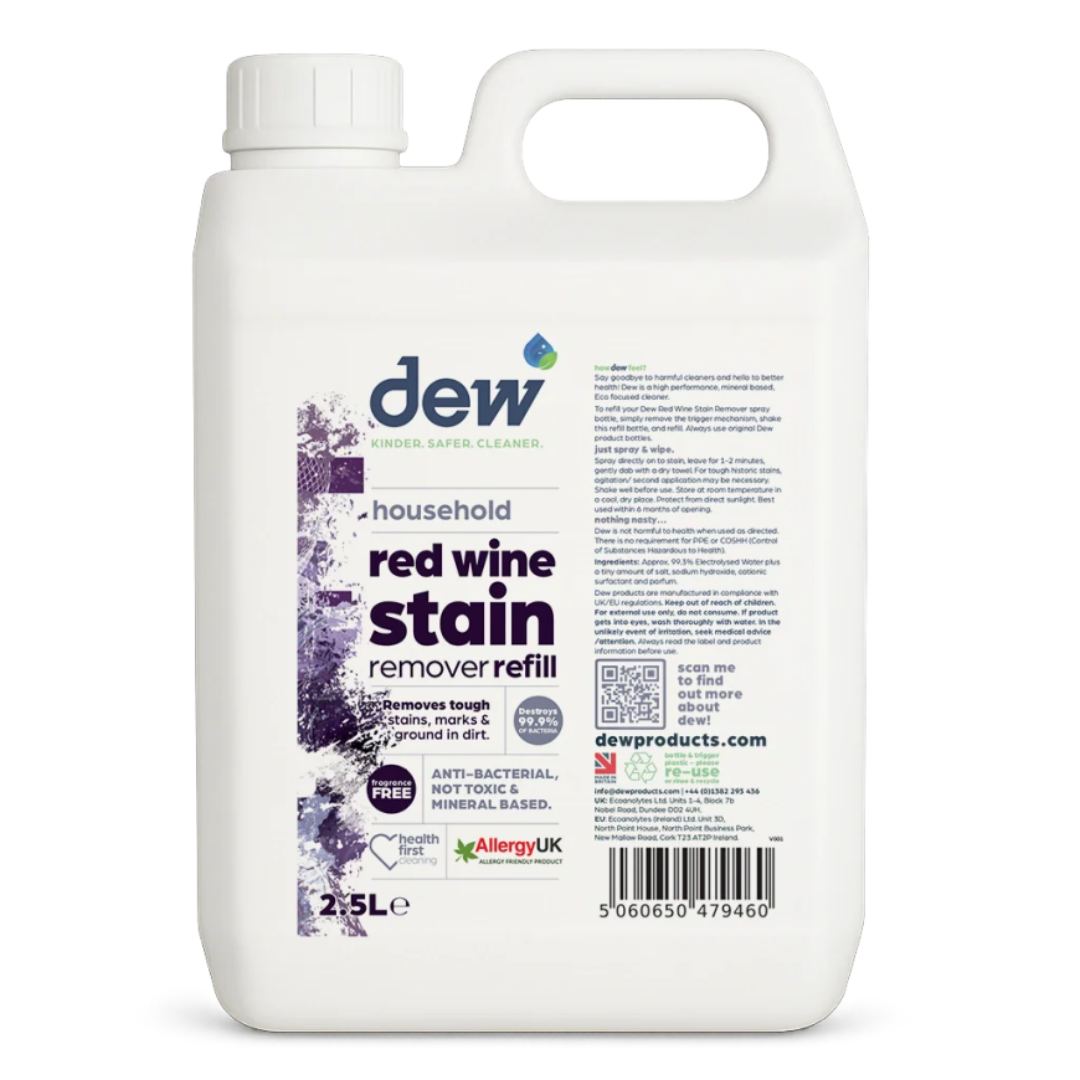 Dew Household Red Wine Stain Remover – Non-Toxic & Allergy UK Certified | Refillable