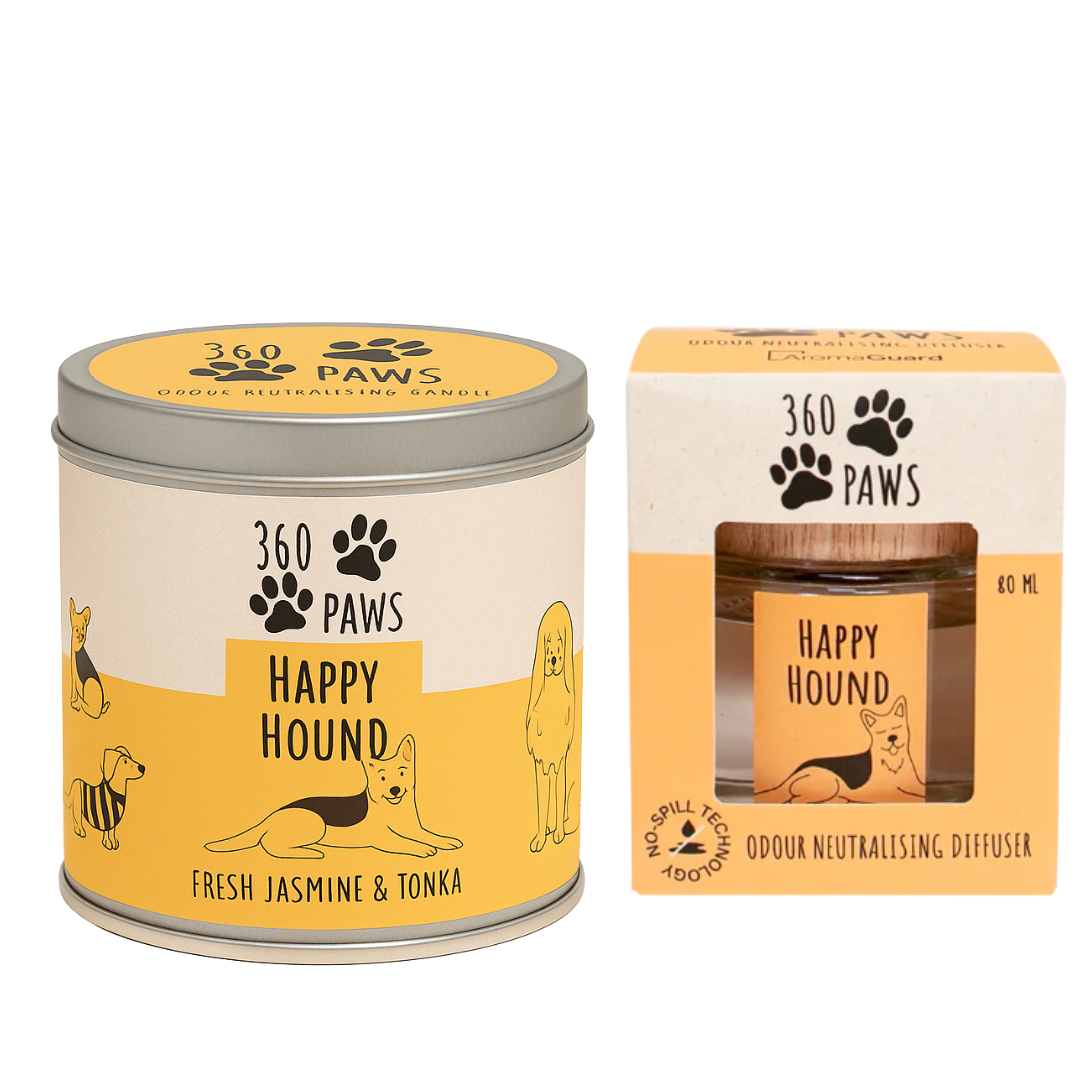 Happy Hound Candle & Diffuser Set – Pet Odour Neutralising | 360 Paws