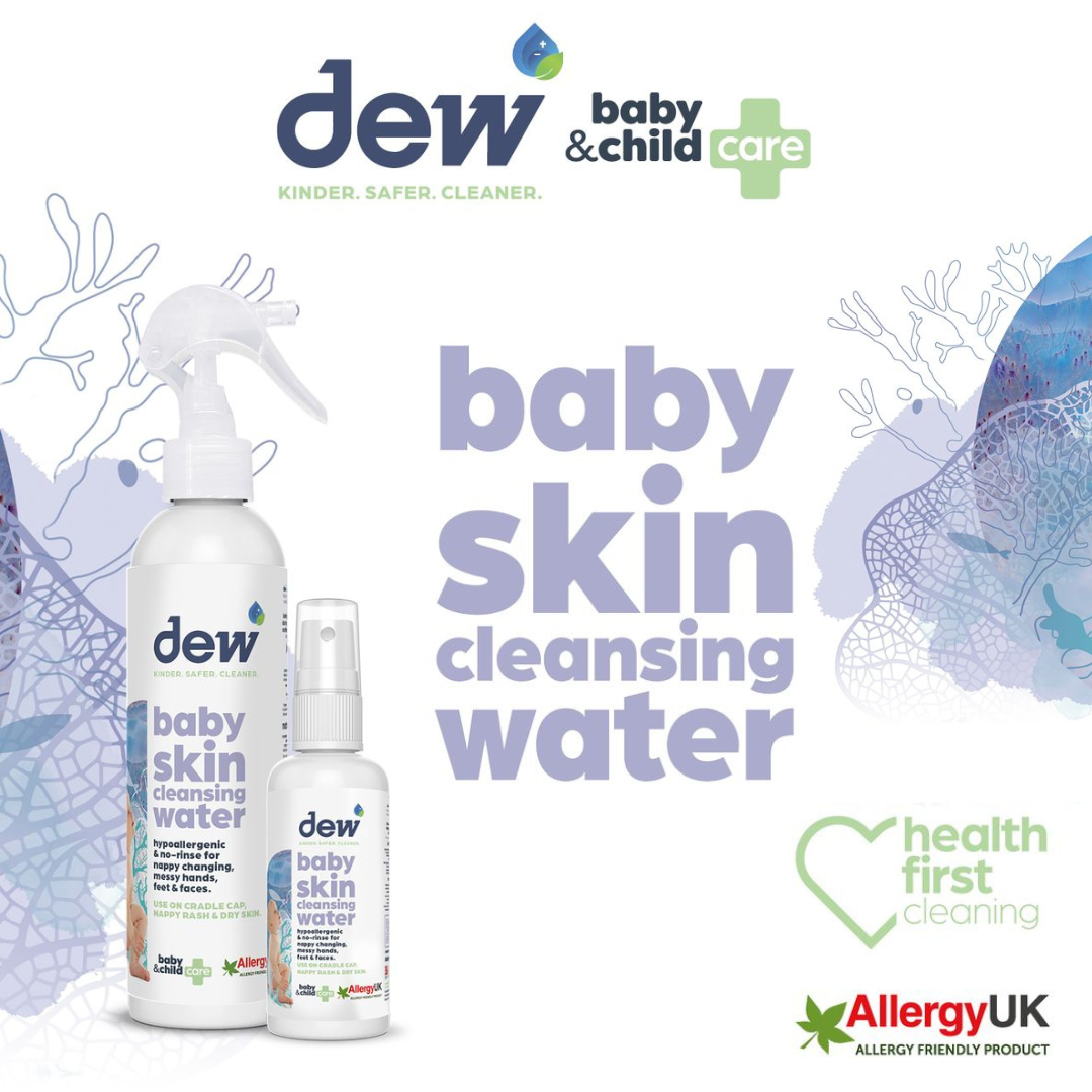 Dew Baby Skin Cleansing Water – Hypoallergenic, Anti-Bac, No-Rinse | Refillable