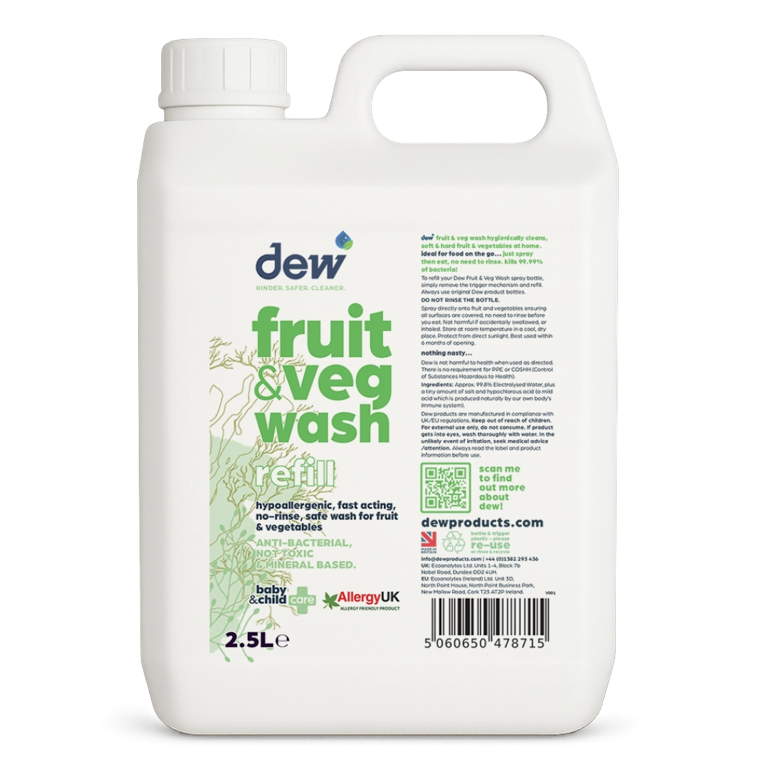 Dew Fruit & Veg Wash – No-Rinse Pesticide Remover | Refillable