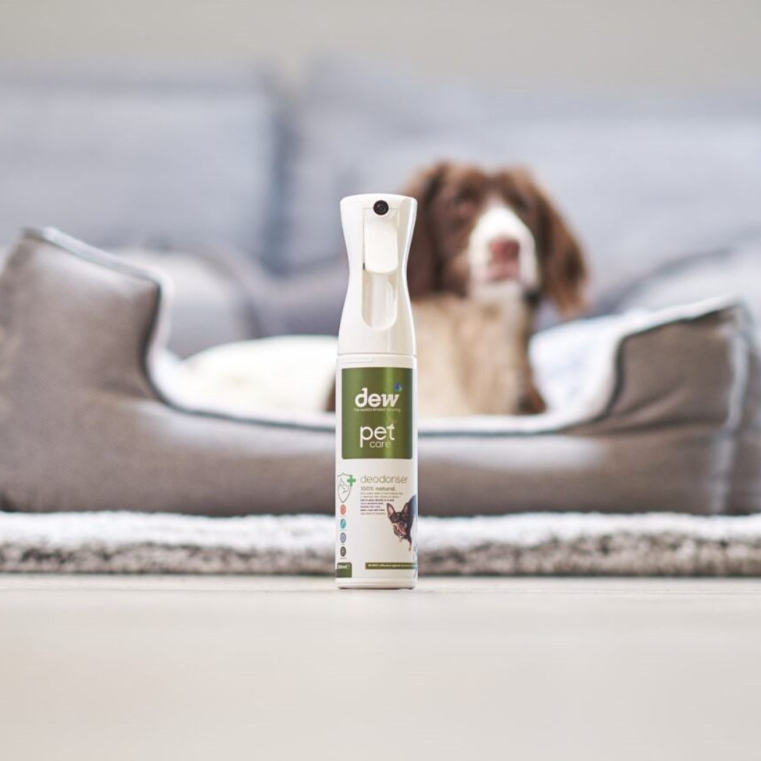 Dew Pet Deodoriser – 100% Mineral Hypoallergenic Anti-Bac Properties, Stops Smell, Fragrance-Free | Refillable