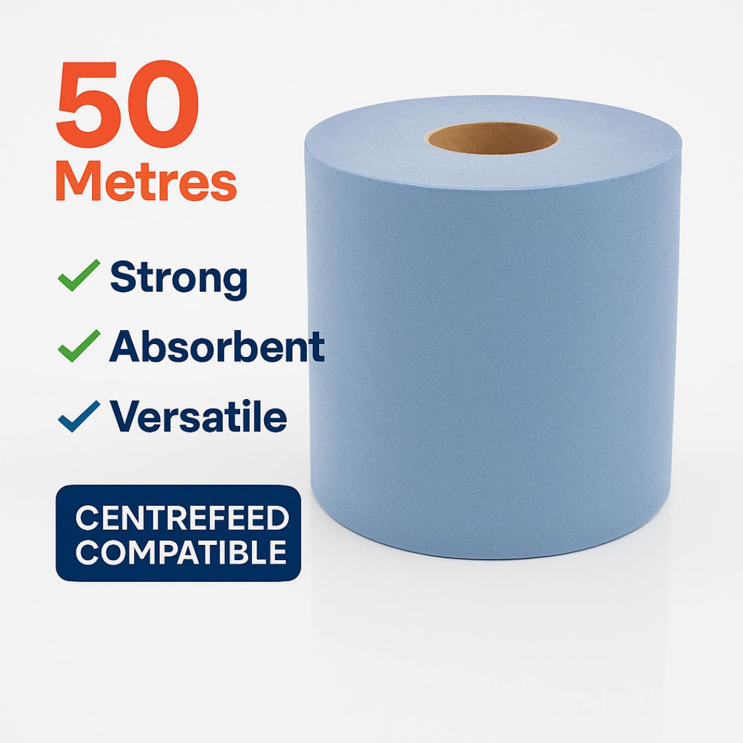 Premium Blue Roll – Strong, Absorbent & Versatile 50 Metres 12 rolls