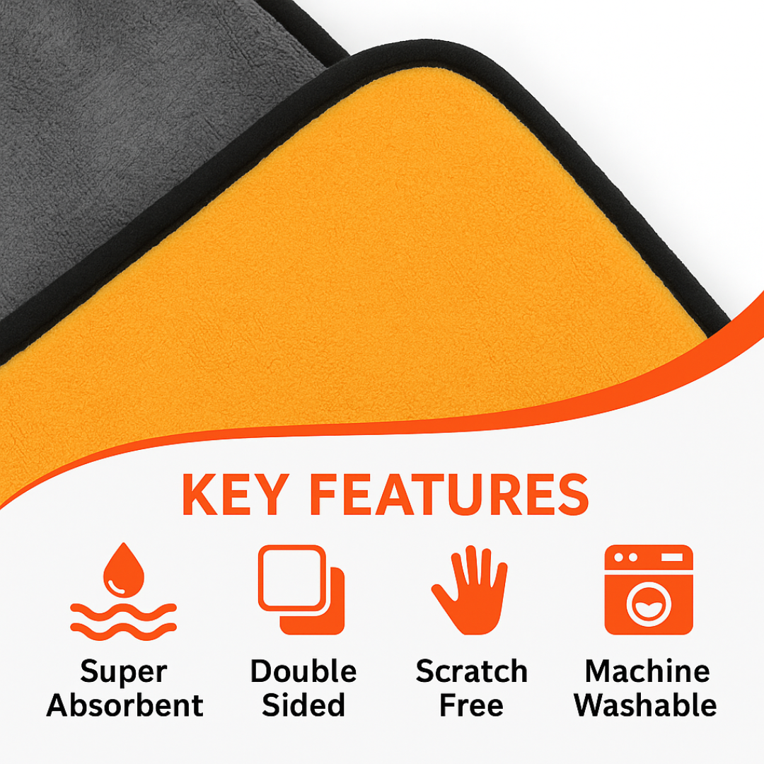 Giant Microfibre Cloth Double Sided Super Absorbent Lint Free (90cm x 60cm)