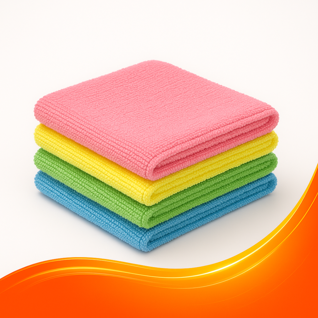 MACROMAX 100% MICROFIBER CLEANING CLOTH (4 Pack) |Ultra Absorbent, 100% Microfiber, Lint-Free (4 Pack)