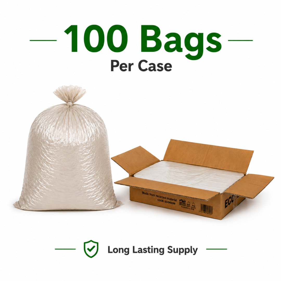 ECO365C Clear Compactor Sacks Extra Heavy Duty 20kg 120L