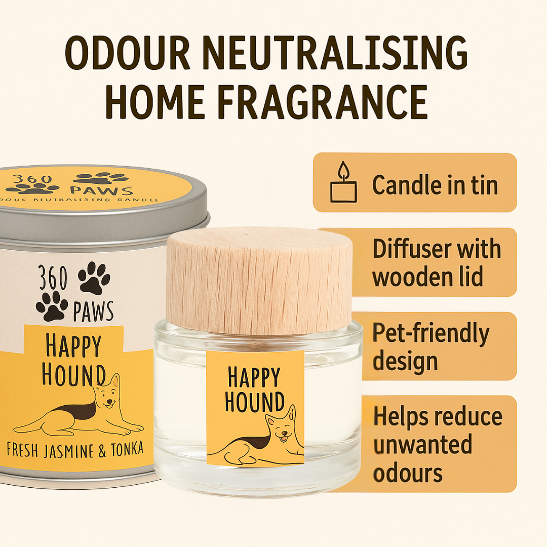 Happy Hound Candle & Diffuser Set – Pet Odour Neutralising | 360 Paws