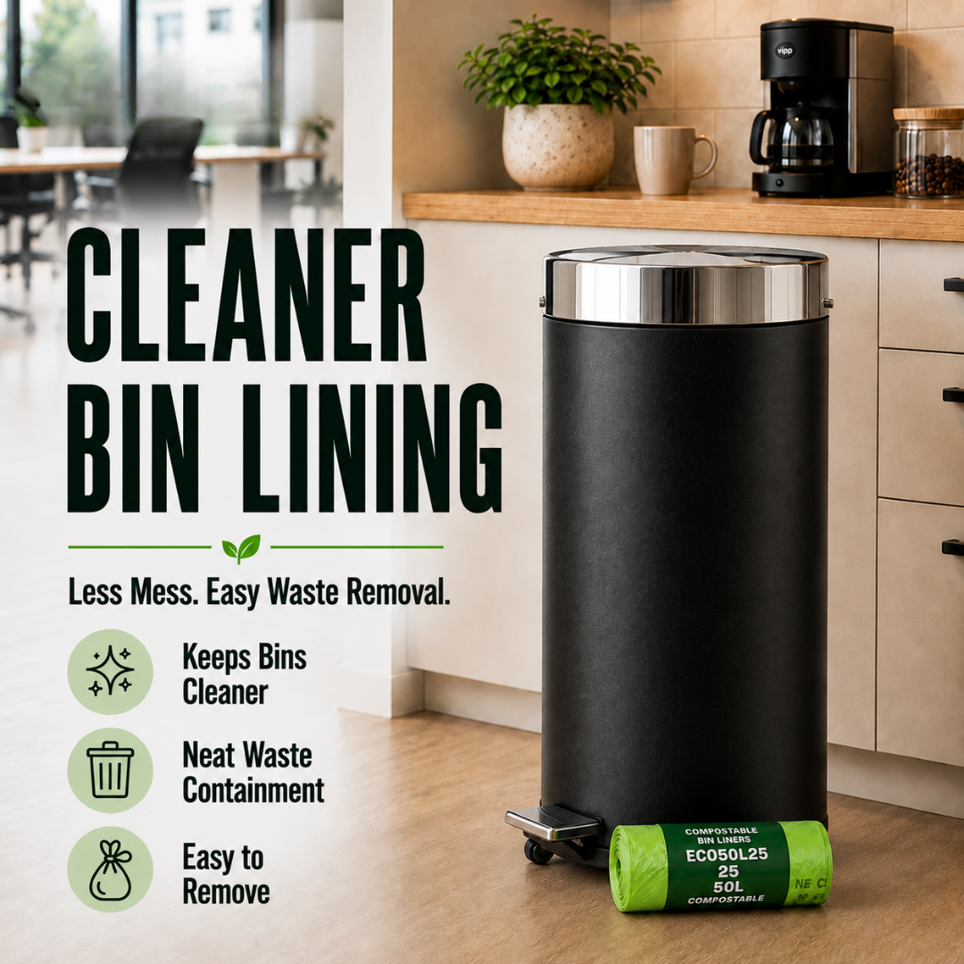 25 x ECO360 100% Compostable Corn Starch Bin Bags 600x670mm 50L
