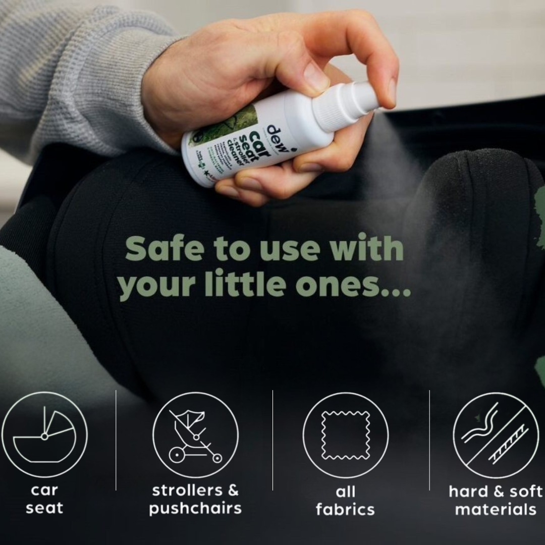 Dew Car Seat & Stroller Cleaner –Safer Cleaning, Mineral Formula | Refillable