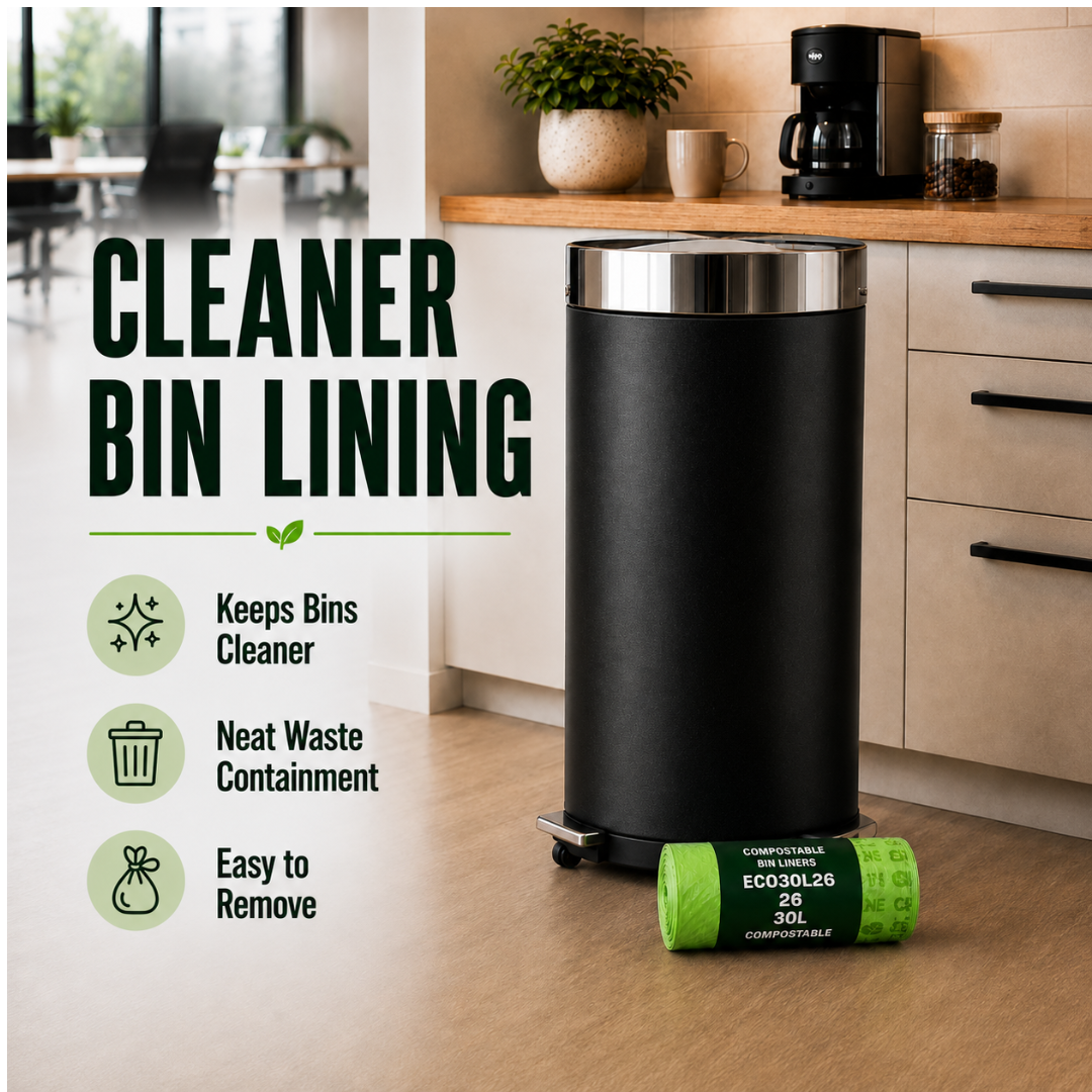 26 x ECO360 100% Compostable Curb Side Bin Bags 565x630mm 30L