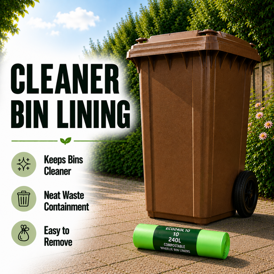 10 x ECO360 100% Compostable Wheelie Bin Liners 1125x1400mm 240L