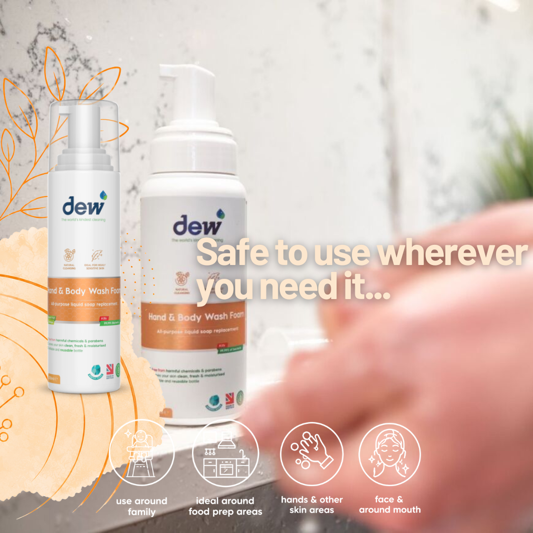 DEW Hand & Body Care Essentials Bundle | Gentle Everyday Refillable Personal Care Passionfruit and Mango