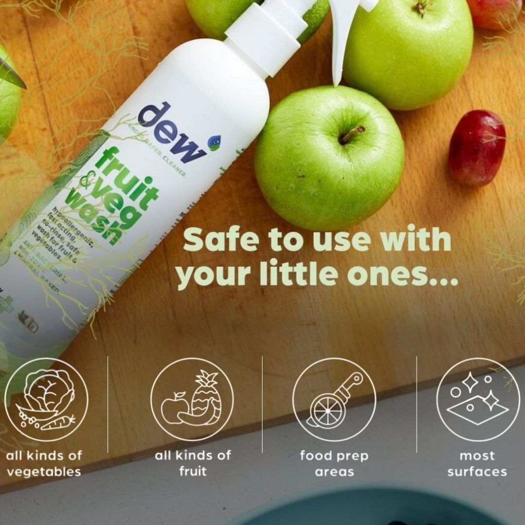 Dew Fruit & Veg Wash – No-Rinse Pesticide Remover | Refillable