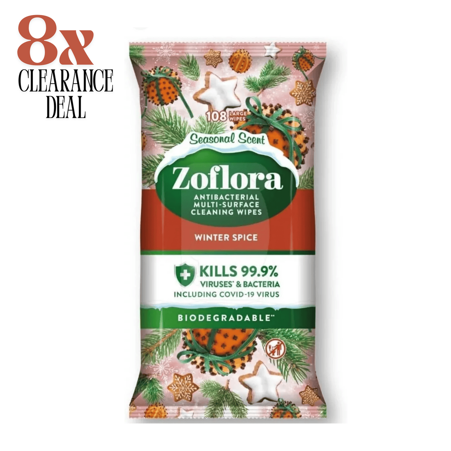 Zoflora Winter Spice Wipes 108x8 (864 wipes)