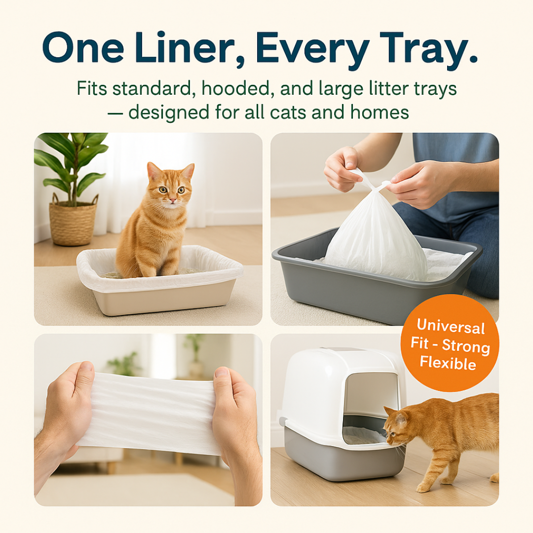 10× Recycled Plastic Cat Litter Tray Liners – Strong, Durable & Fully Recyclable Eco-Friendly Bags