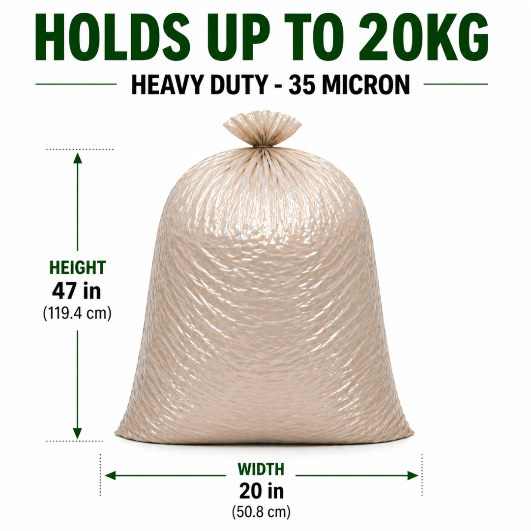 ECO365C Clear Compactor Sacks Extra Heavy Duty 20kg 120L