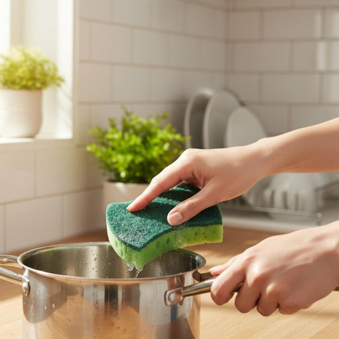 Macromax Mercan Large-Pore Sponge with Extra Foam, Ergonomic Grip for Powerful Shiny Cleaning