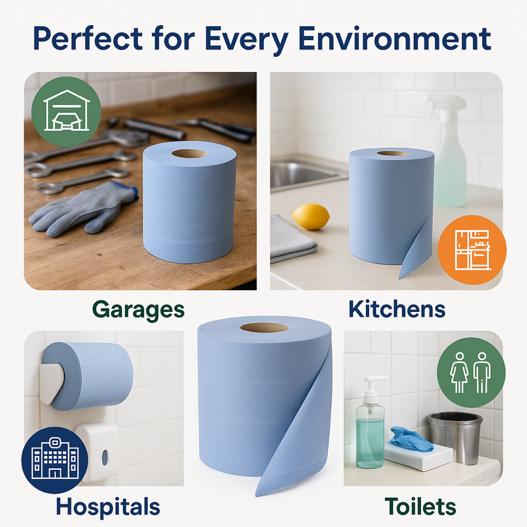 Premium Blue Roll – Strong, Absorbent & Versatile 50 Metres 12 rolls