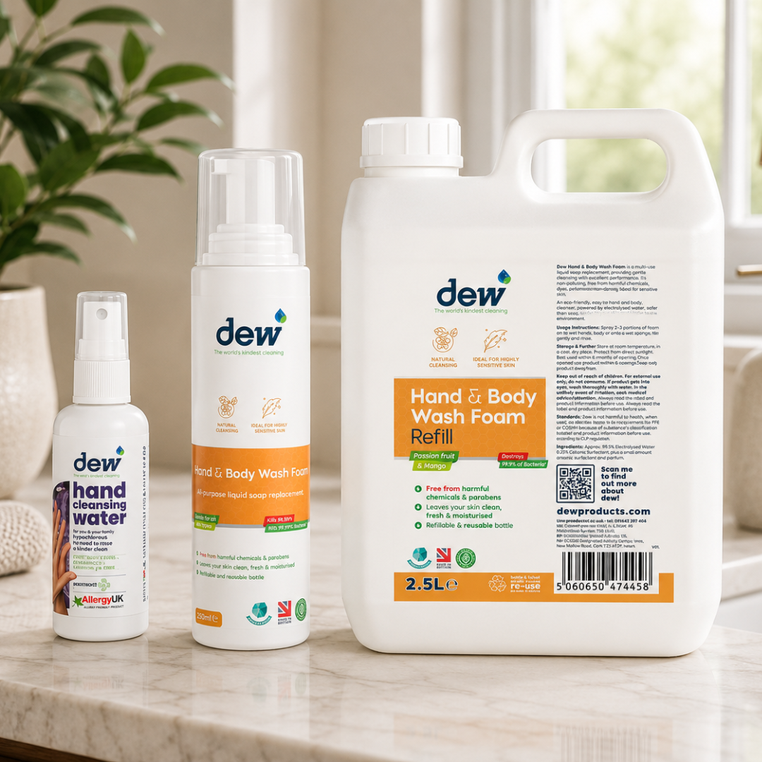 DEW Hand & Body Care Essentials Bundle | Gentle Everyday Refillable Personal Care Passionfruit and Mango
