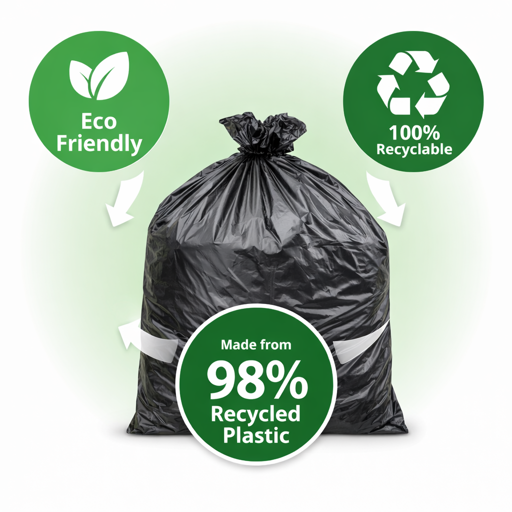 Eco 360 Everyday Wheelie Bin Liners 240L – 98% Recycled, Heavy Duty, 20 Roll