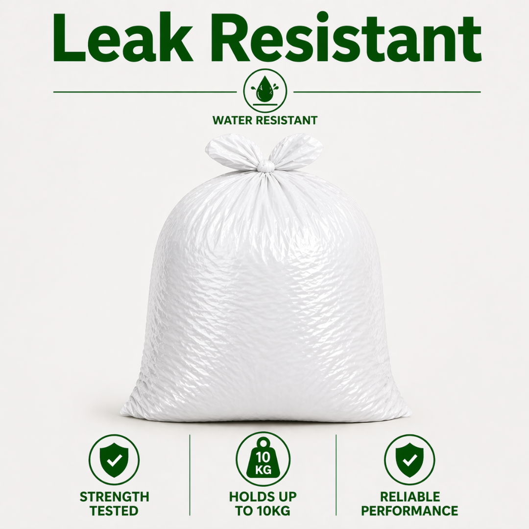 White Medium Duty Refuse Sacks (200pk) 18x29x38" recycled material