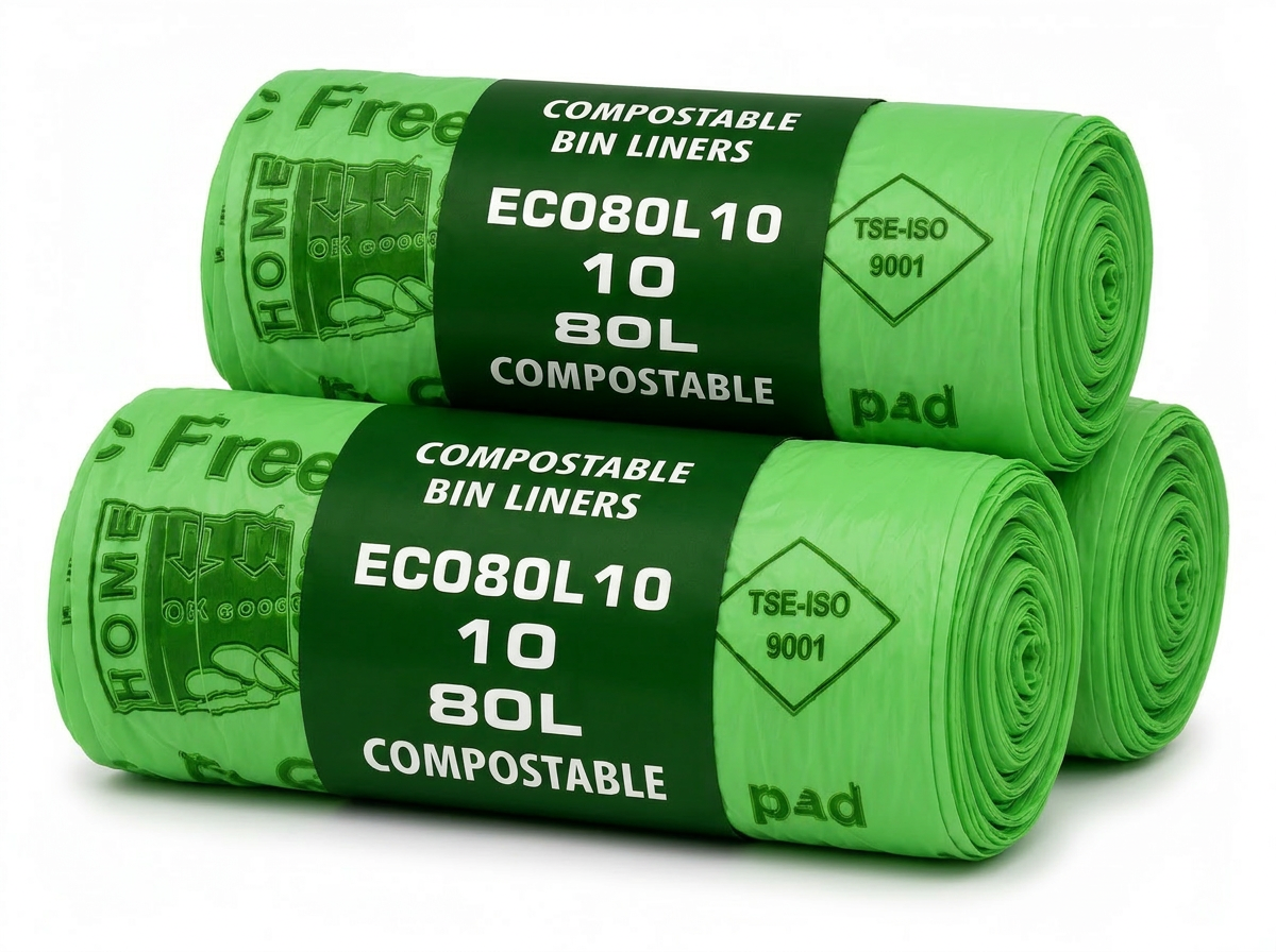 10 x ECO360 100% Compostable Corn Starch Bin Bags 725x850mm 80L