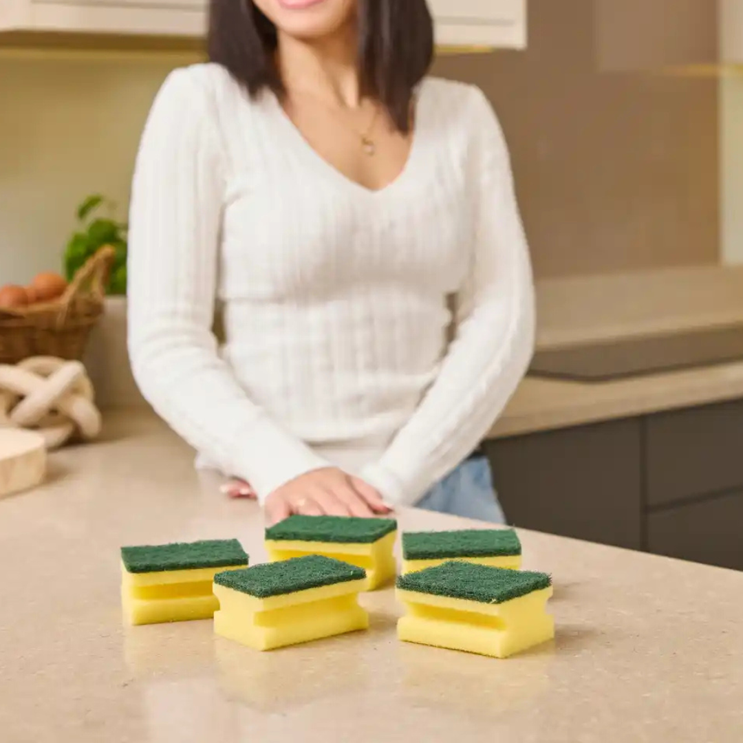 MACROMAX CLASSIC GREEN SPONGE – Nail Saver (5 Pack) | Maximum Quality & Durable Cleaning Texture