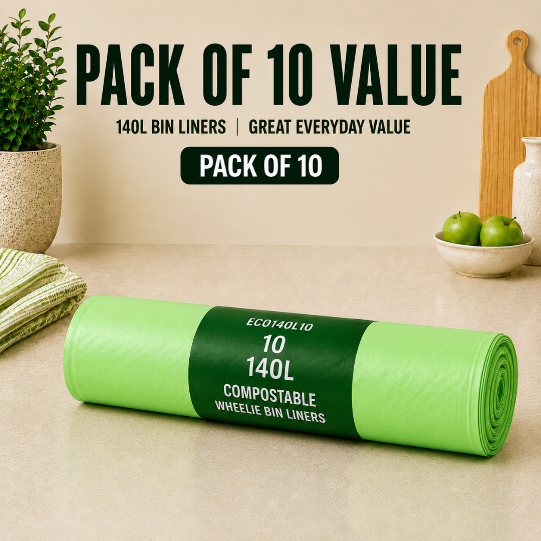 10 x ECO360 100% Compostable Wheelie Bin Liners 864x1067mm 140L