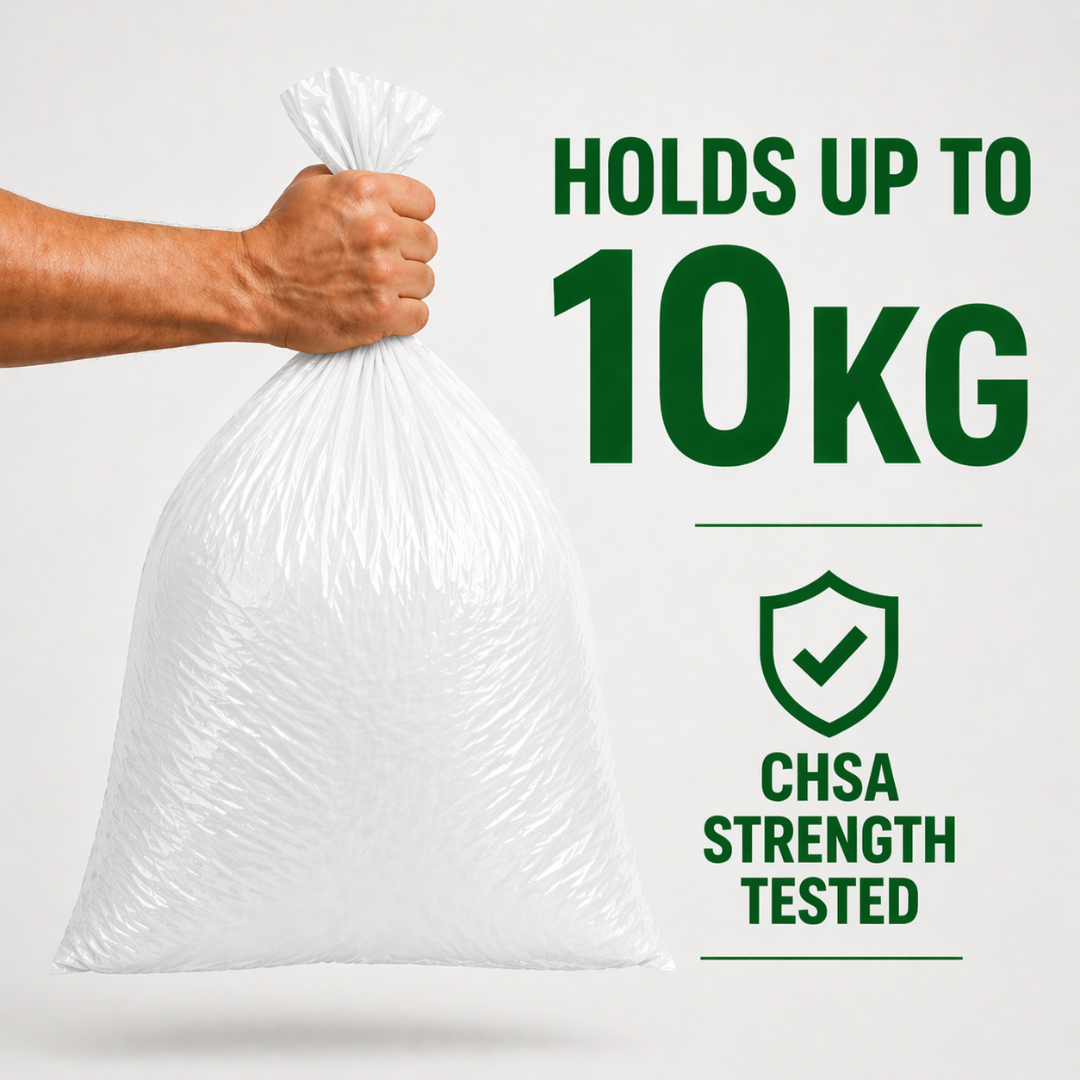 White Medium Duty Refuse Sacks (200pk) 18x29x38" recycled material