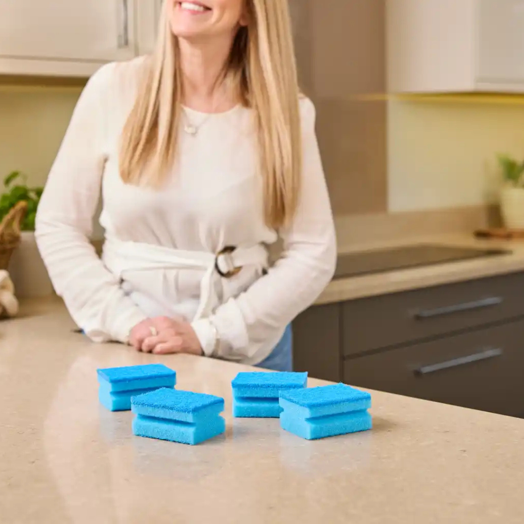 MACROMAX NON-SCRATCH SPONGE (4-Pack) | Gentle Cleaning for Delicate Surfaces