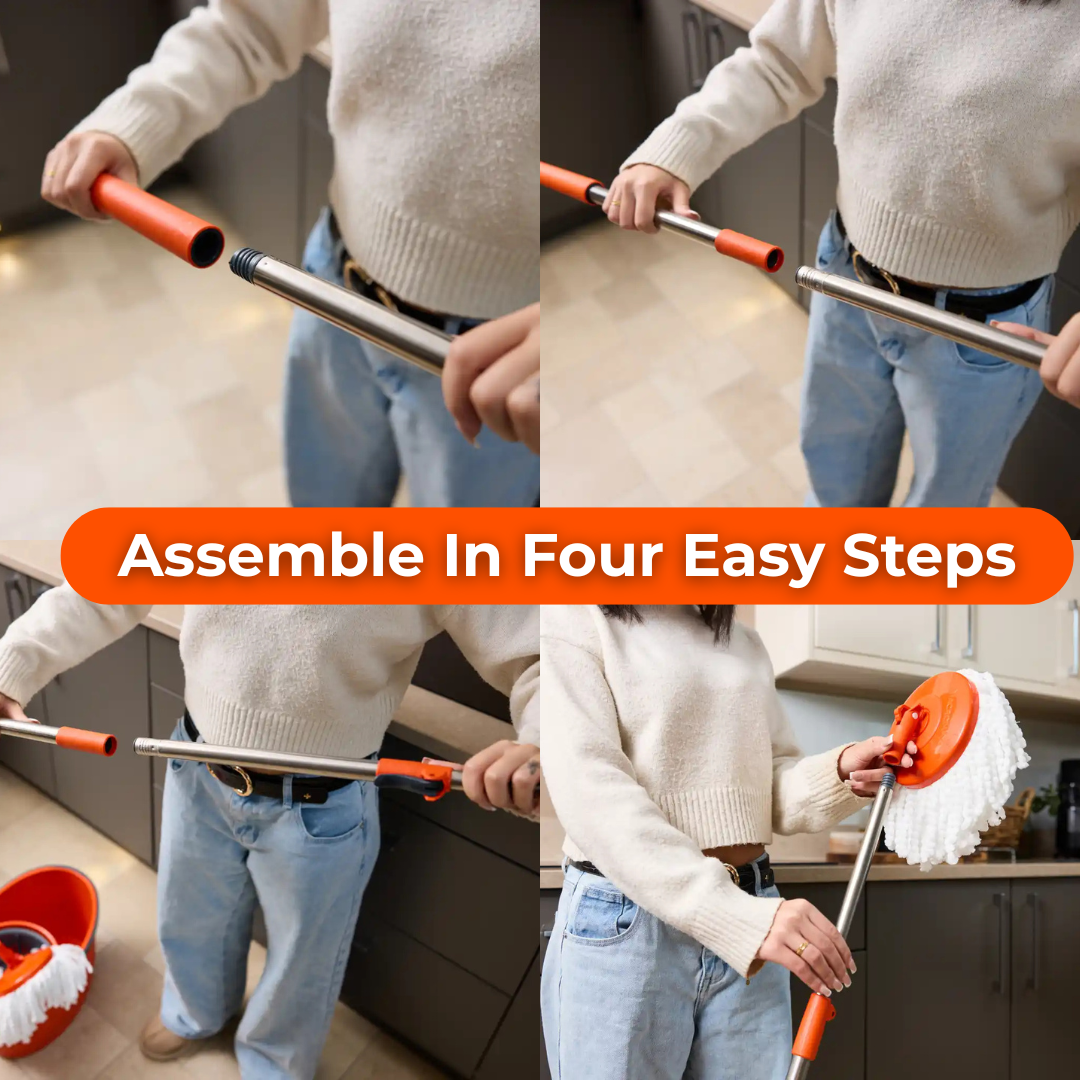 MACROMAX FASTER SPIN MOP AND BUCKET SET + MULTI MOP REFILL| 360° Microfibre Mop | Easy Install & Spin Drying