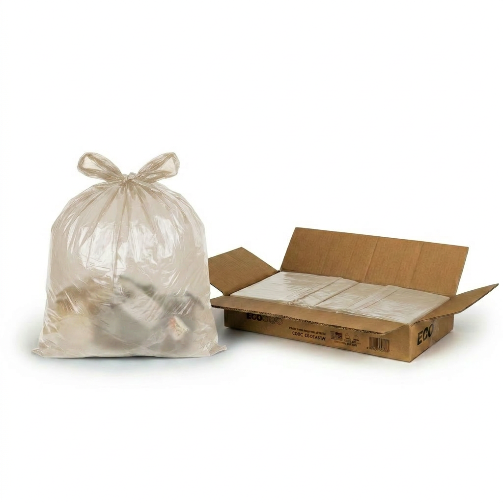 ECO335C Medium Duty Clear Bin bags 10kg 18x29x38