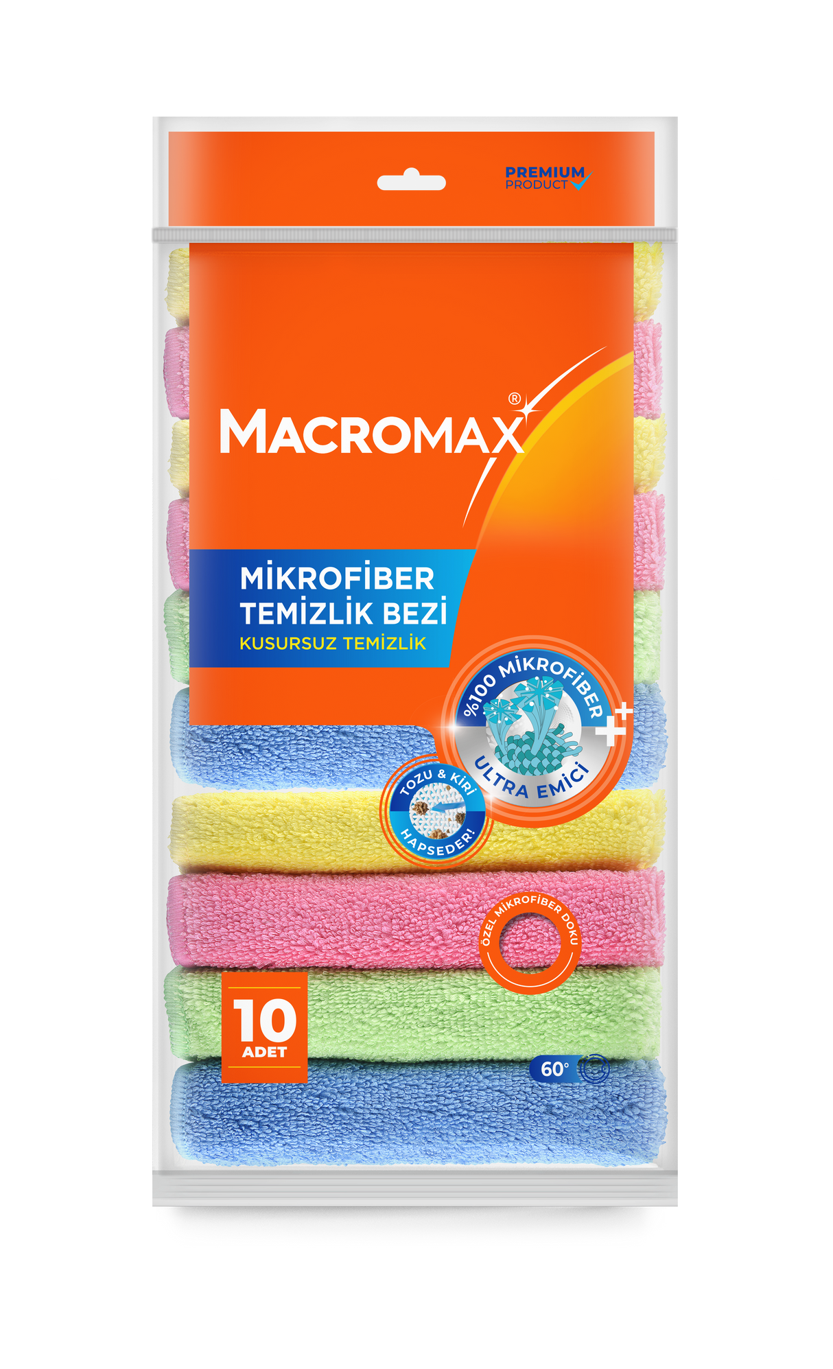 MACROMAX COLORFUL MICROFIBER CLOTH - 10 PACK