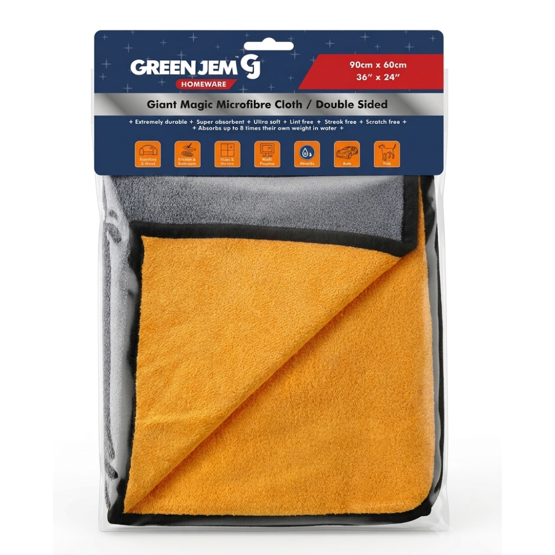 Giant Microfibre Cloth Double Sided Super Absorbent Lint Free (90cm x 60cm)