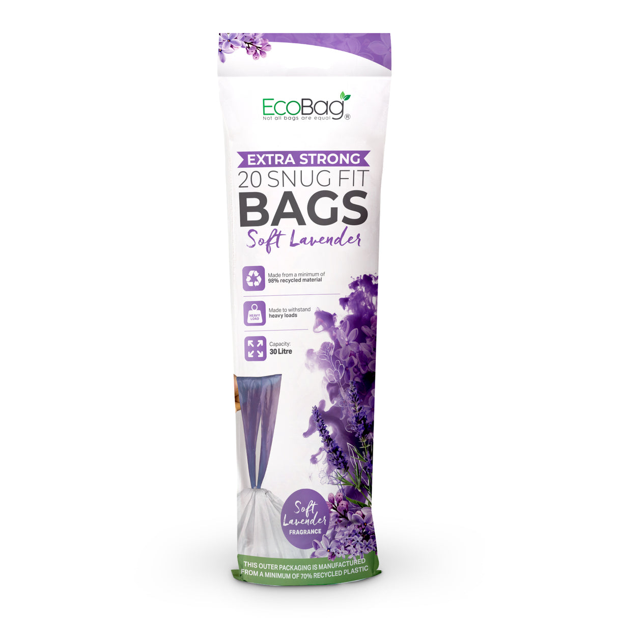 Soft Lavender Scented Kitchen Drawstring Bin Liner Brabantia and Simple Human compatible