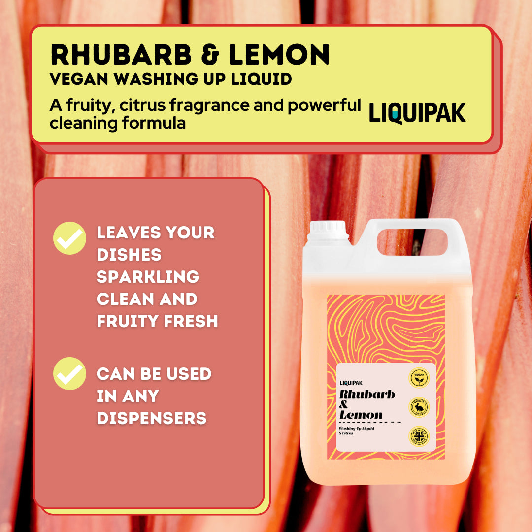 VEGAN WASHING UP LIQUID RHUBARB AND LEMON 5L