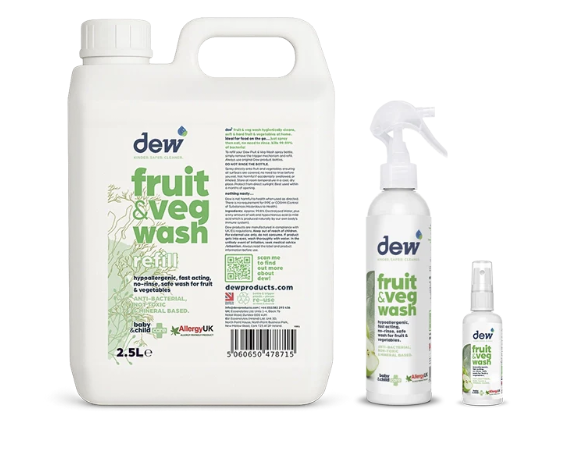 Dew Fruit & Veg Wash – No-Rinse Pesticide Remover | Refillable
