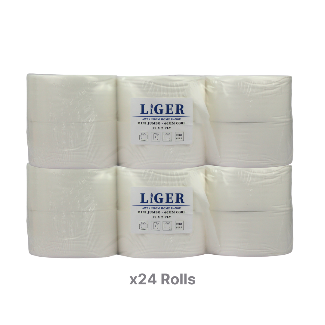 Mini Jumbo x24 Rolls 150m White 2ply