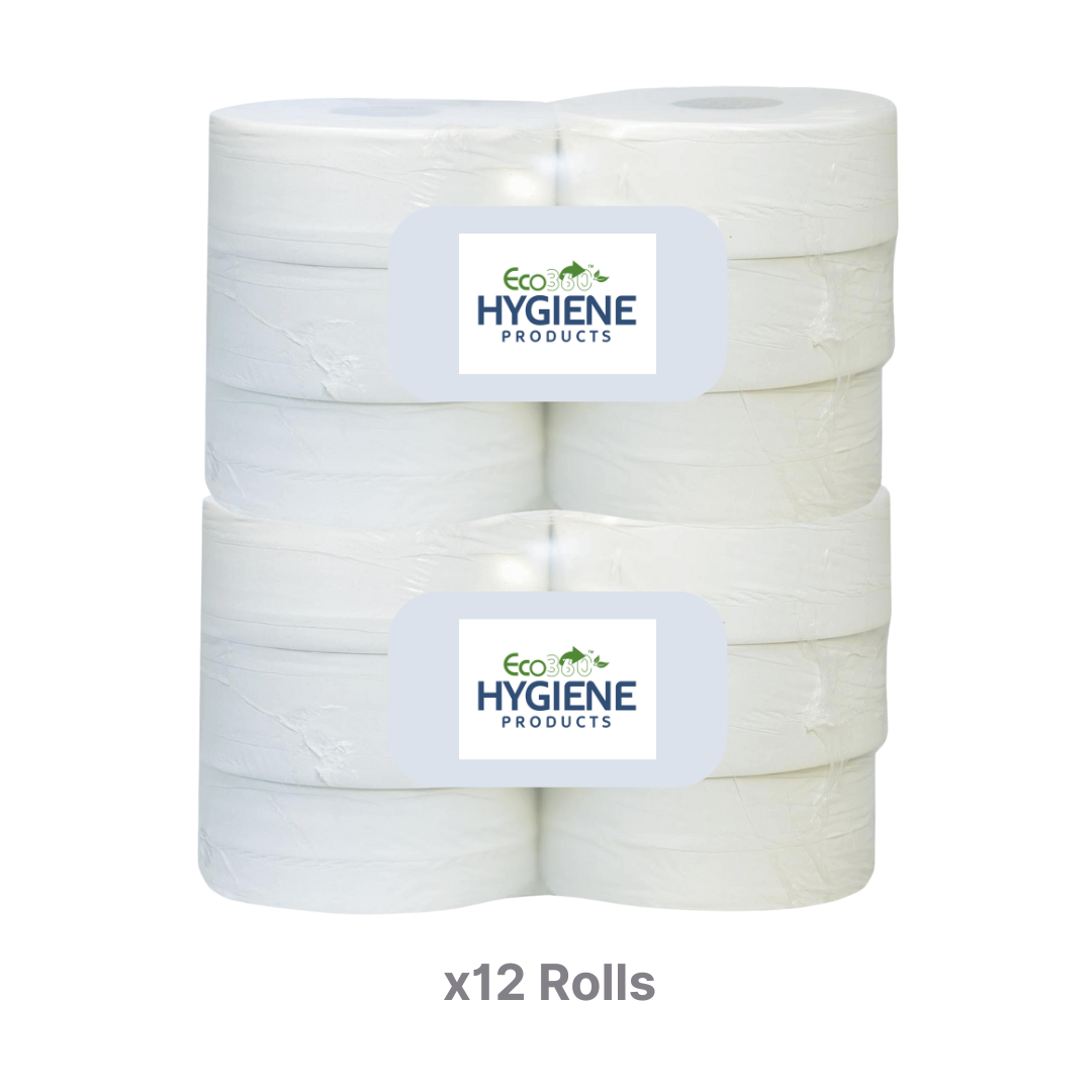 Jumbo Toilet Roll x12 Rolls 300m White 2ply