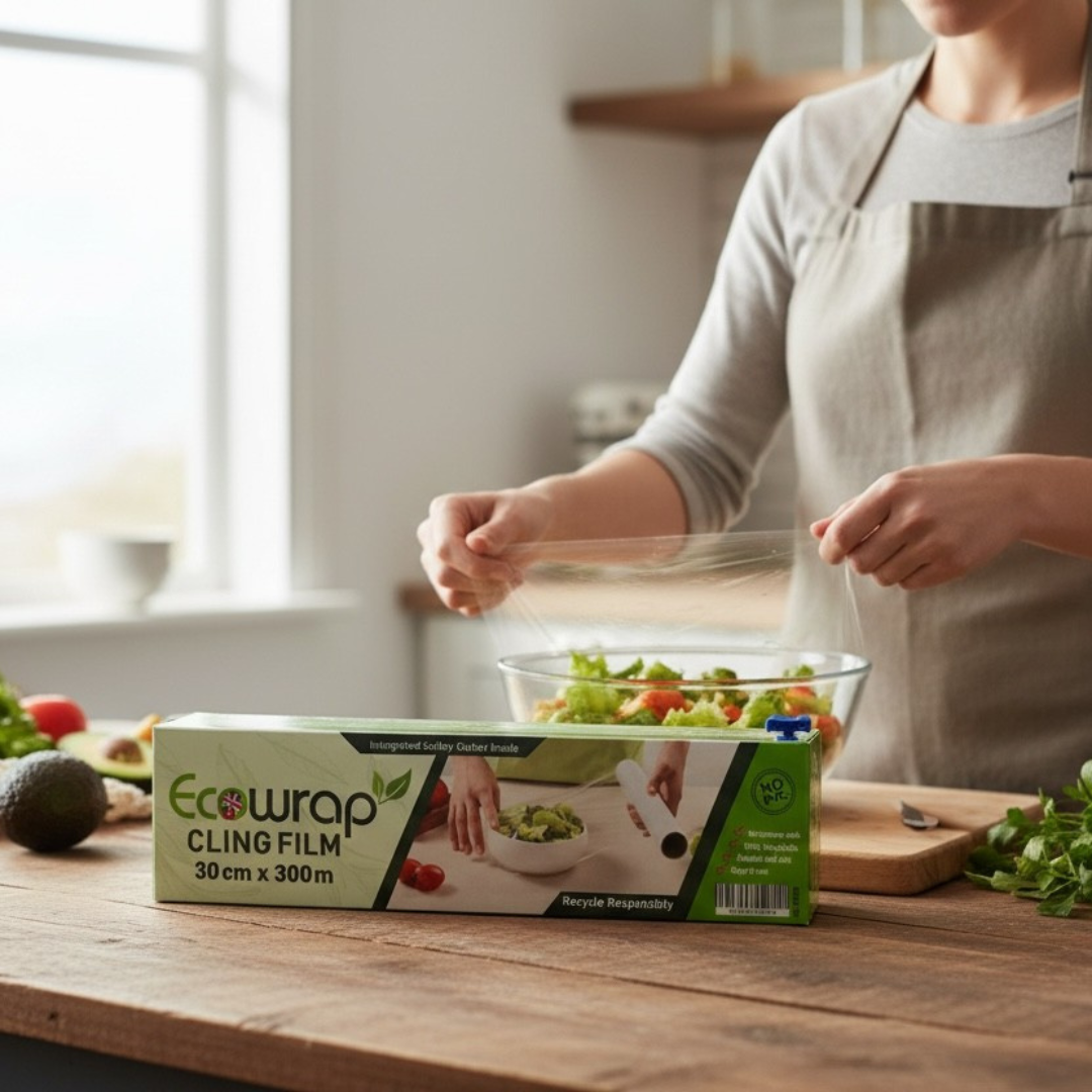 100% Recyclable PE Cling Film 300M X 30CM Cutter Dispenser Box