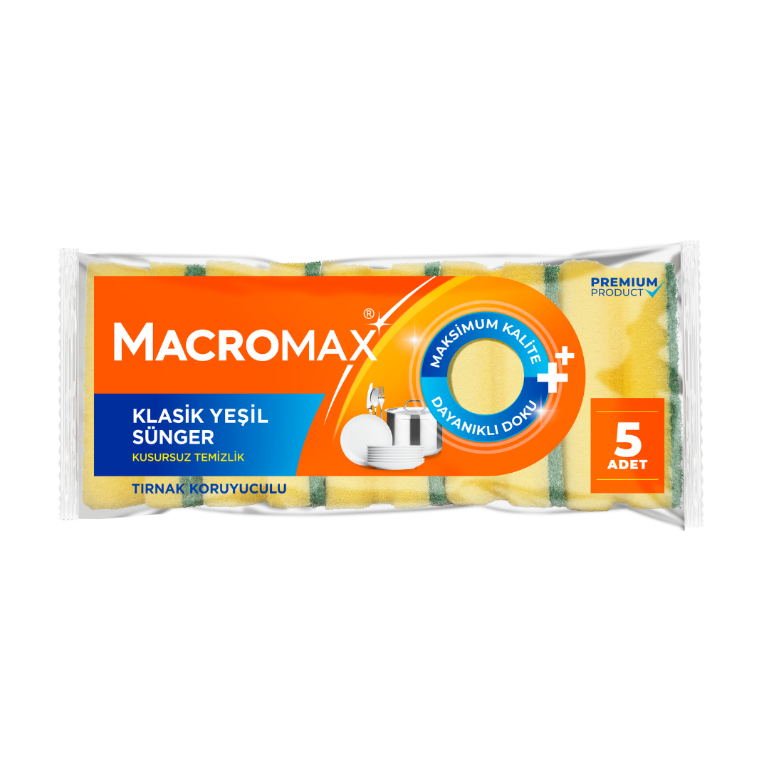 MACROMAX CLASSIC GREEN NAIL SAVER SPONGE 5 PACK