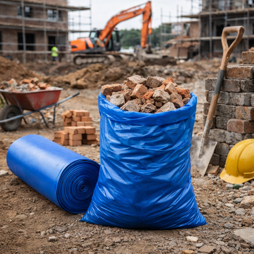 Eco 360 Industrial Rubble Sacks 30L – Heavy Duty Leak Resistant Garden & Builder Waste Bags (6 Roll, 500x762mm)