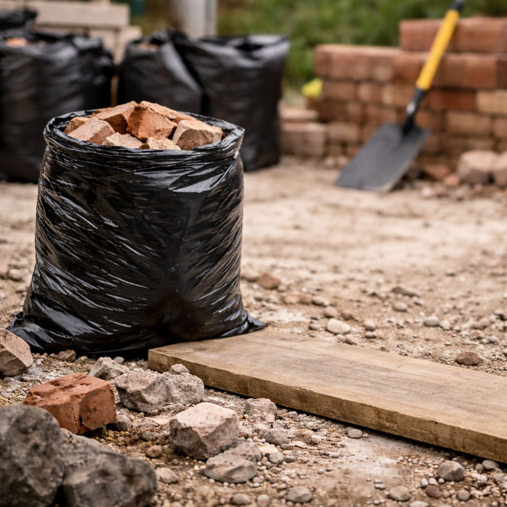 Eco 360 Industrial Rubble Sacks 30L – Strong Leak Resistant Builders Waste Bags 20 Roll