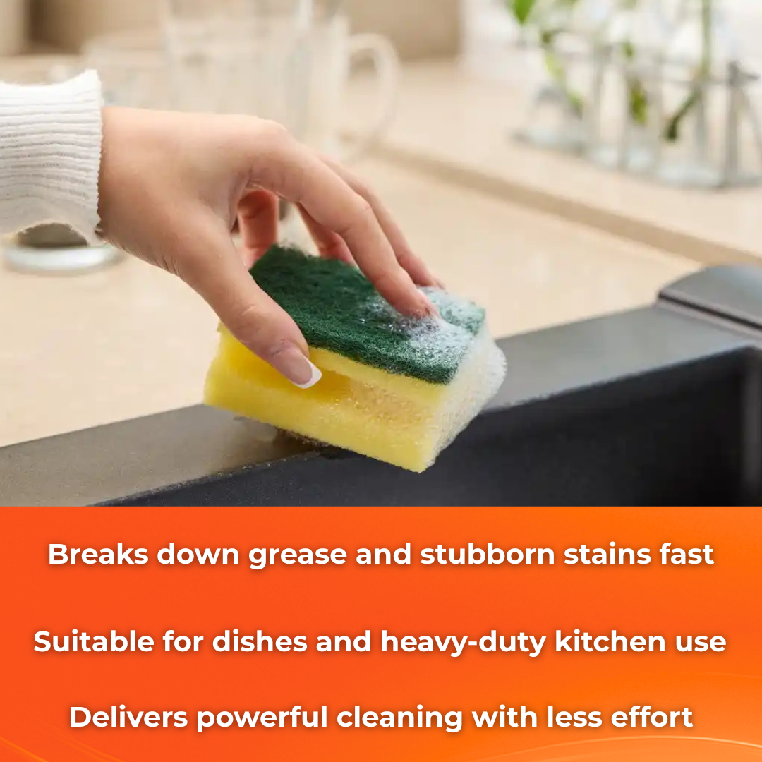 MACROMAX CLASSIC GREEN SPONGE – Nail Saver (5 Pack) | Maximum Quality & Durable Cleaning Texture